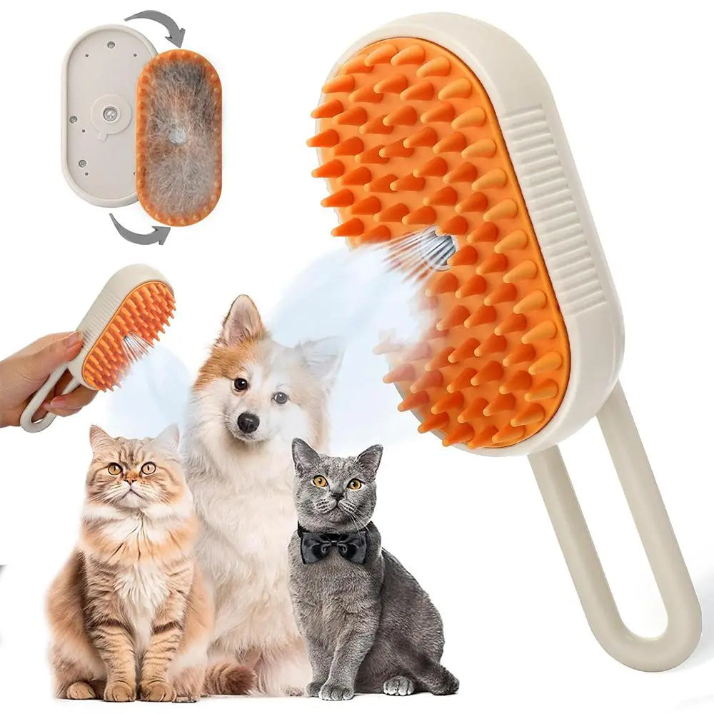 Cepillo de Aseo para Gatos Naranja Marrón