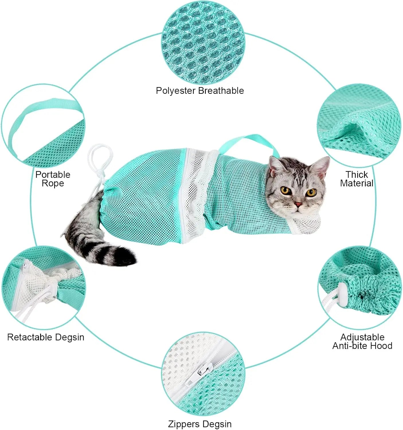 Accesorio de Aseo Ajustable Transpirable para Gatos - imagen 6