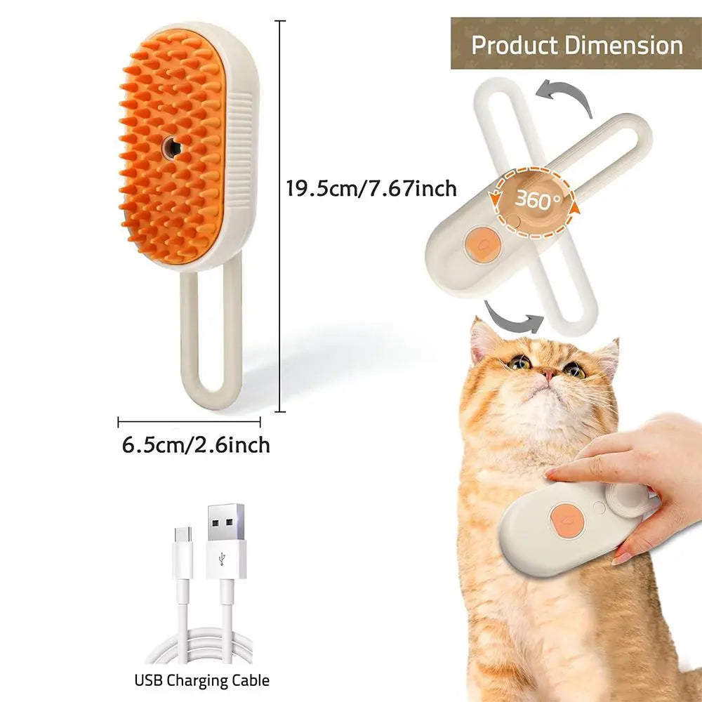 Cepillo de Aseo para Gatos Naranja Marrón - imagen 3