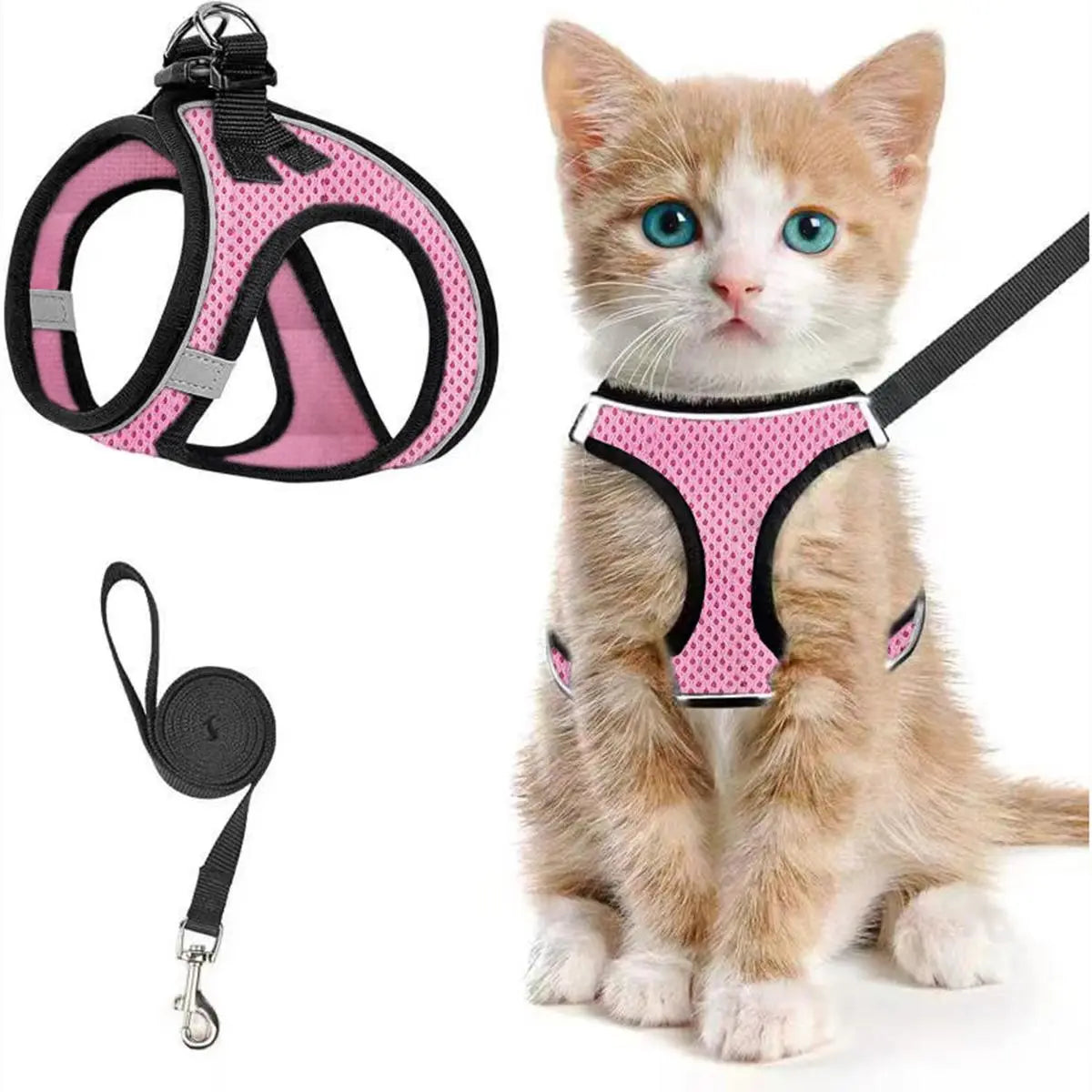 Set Arnés y Correa Ajustable Transpirable para Gatos - imagen 2
