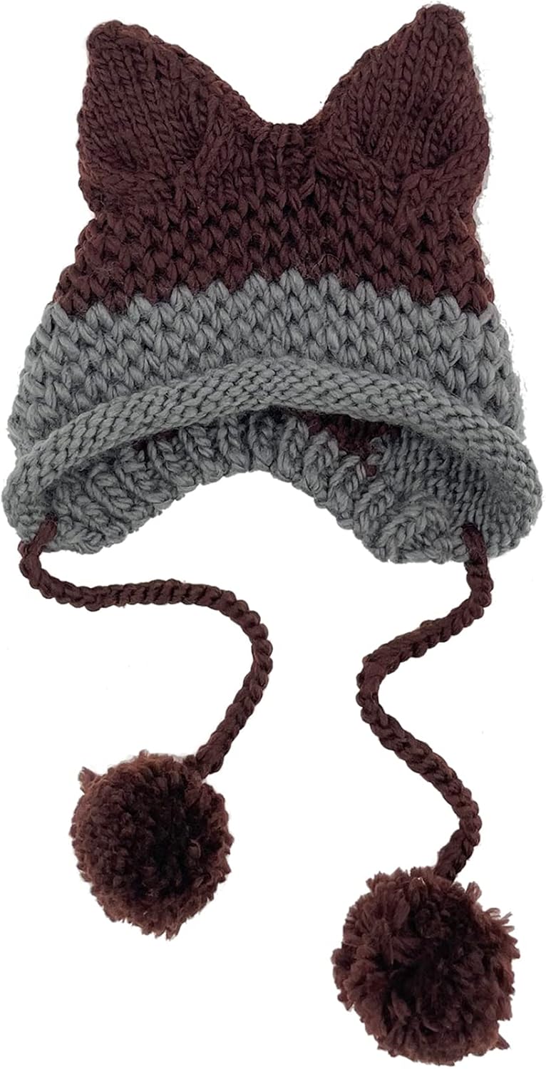 Gorro de Punto con Orejas de Gatos