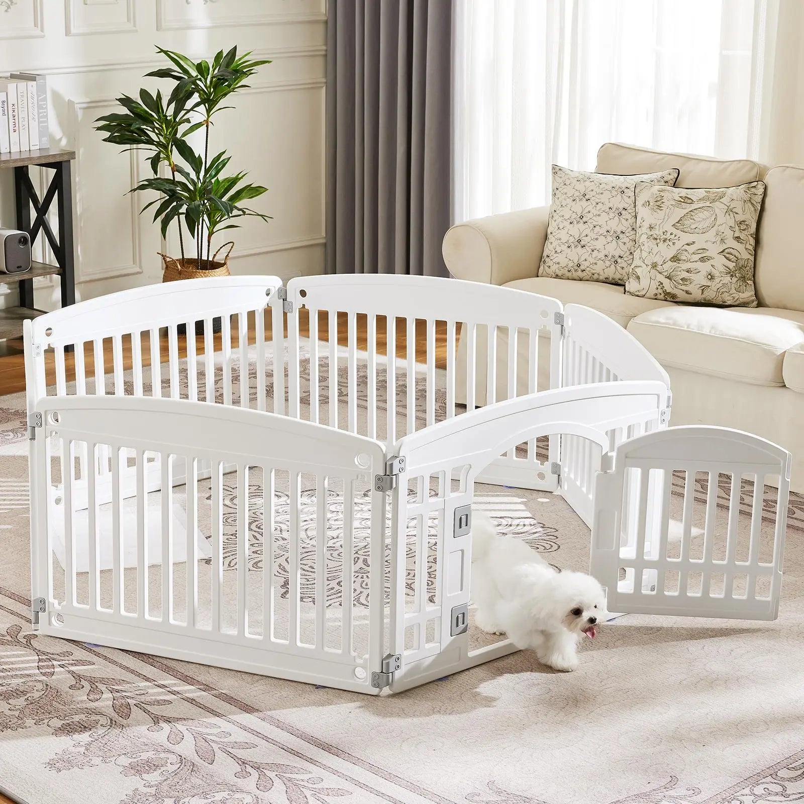Valla/Parque Portátil para Perros Blanco 4-Panel 24" 1 - imagen 2