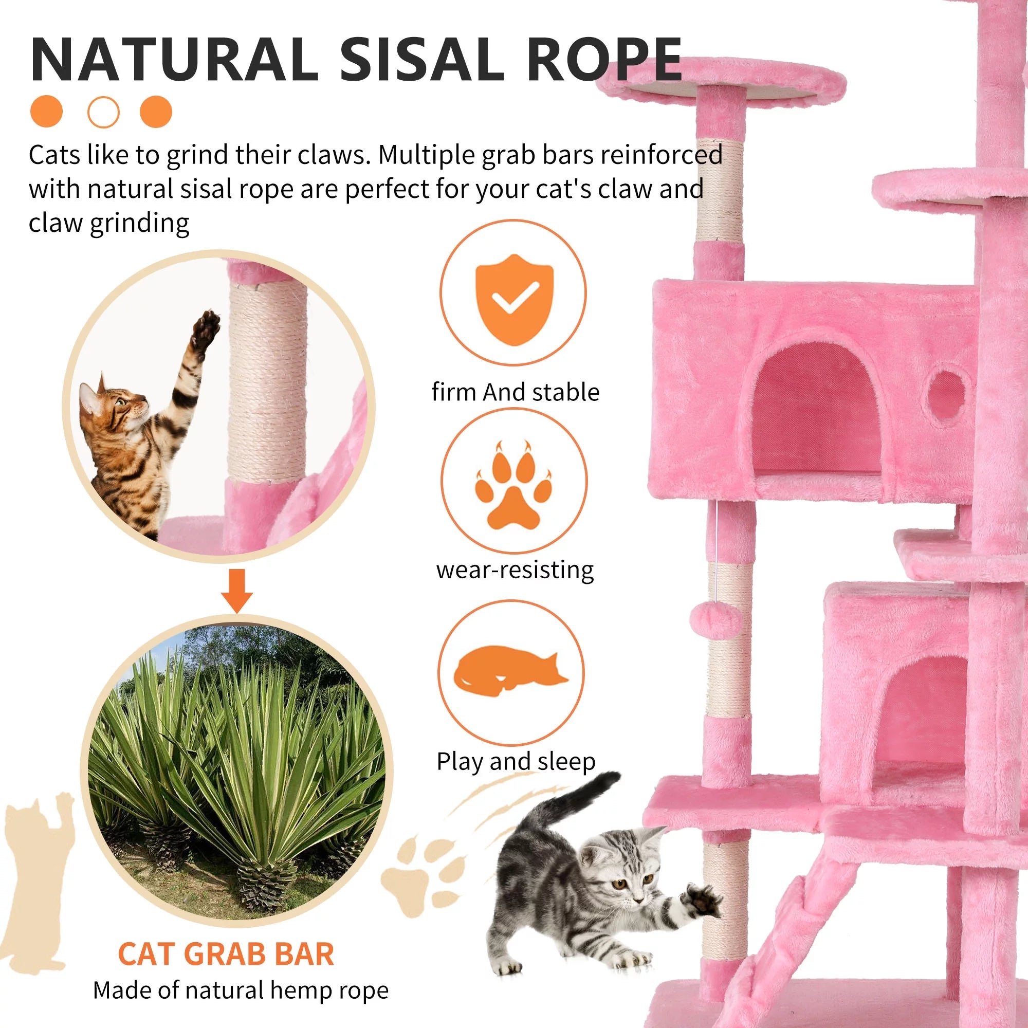 Rascador para Gatos Rosa - imagen 3