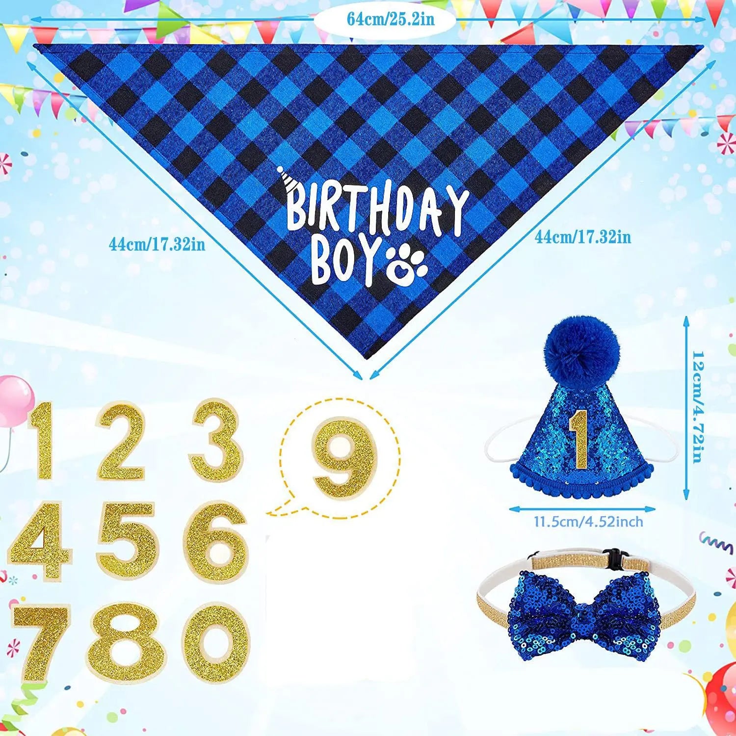 Bandana para Mascotas Azul. - imagen 3