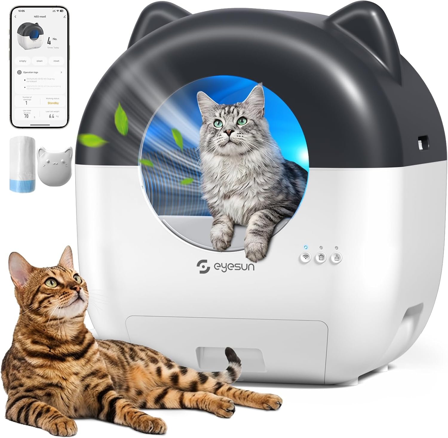 Bandeja de Arena para Gatos Gris