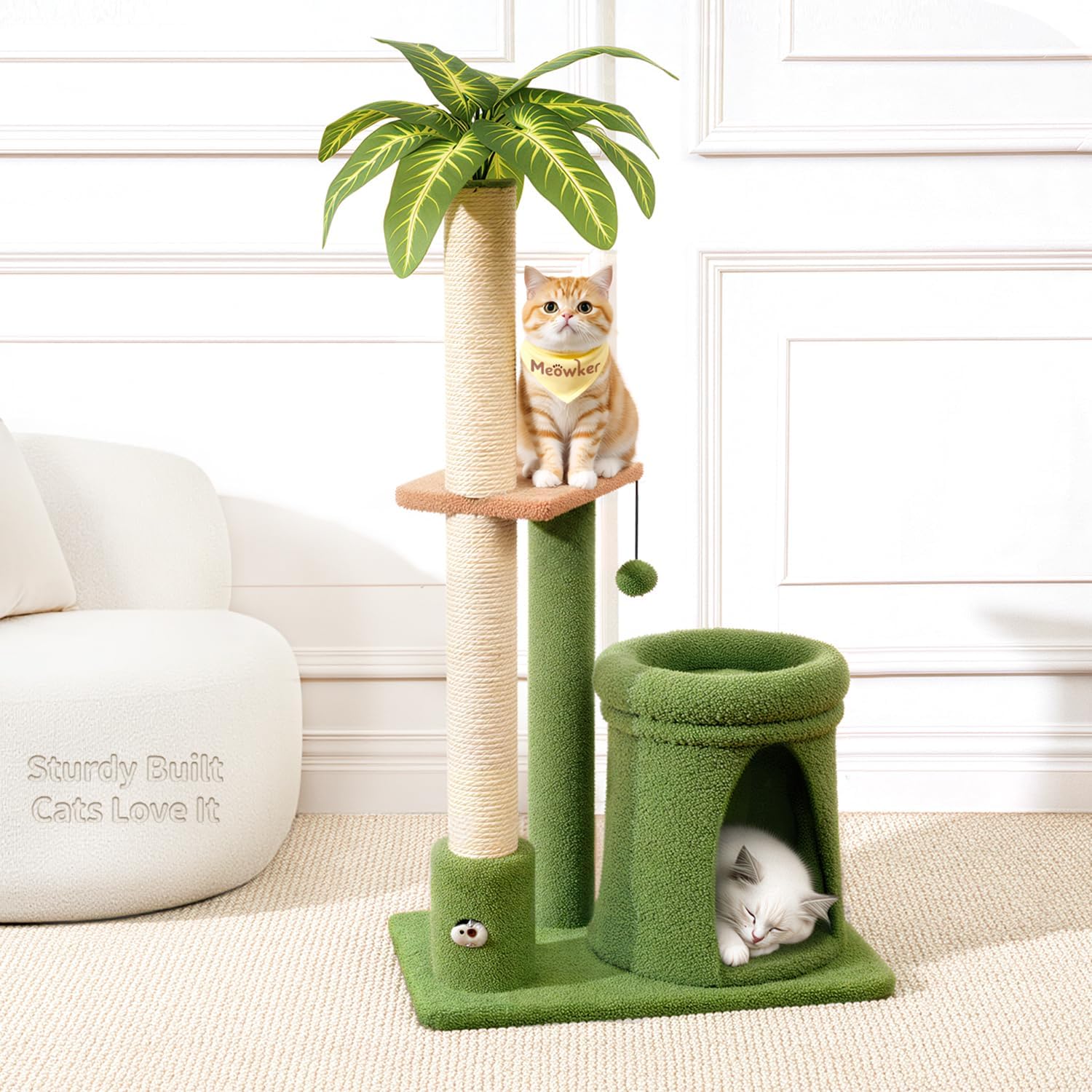 Árbol Rascador con Estantes para Gatos